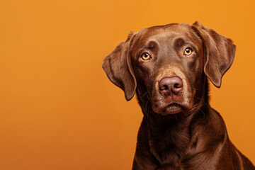 Chesapeake Bay Retriever dog on minimalistic colorful background with Copy Space. Perfect for banners, veterinary ads, pet food promotions, and minimalist designs.