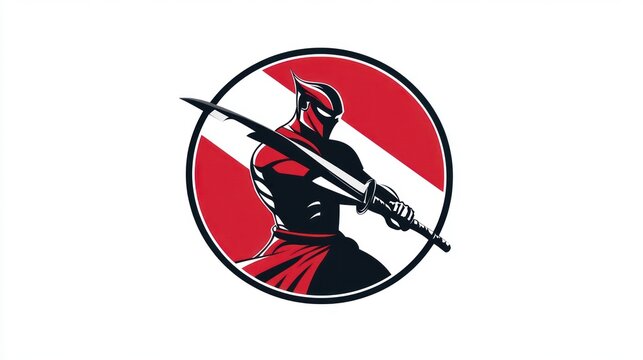 Diver Ninja Silhouette; Action Figure; Diving Sport; Background Symbol; Vector Art; Stock Photo