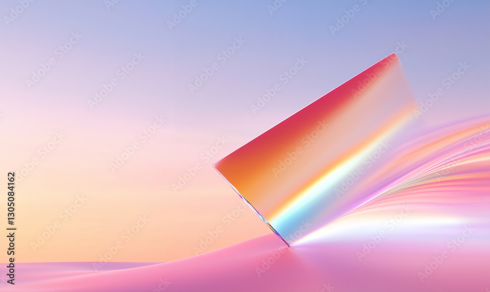 Poster abstract cube with colorful gradient and light effects. abstract background with geometric shape and
