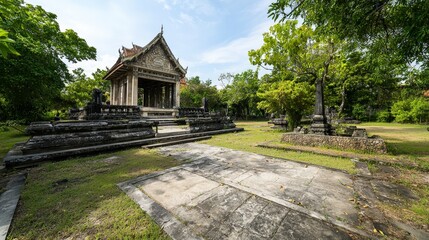 The political role of thai temples in ayutthaya's historical architecture and lush surroundings