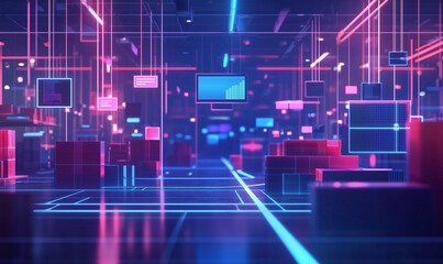 E-commerce fulfillment strategy in a high-tech warehouse exploring supply chain management and logistics for efficient distribution