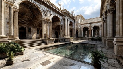 Exploring ancient roman architectural marvels rome historical site urban environment ground level cultural heritage