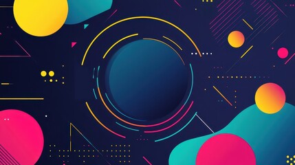 A neon-inspired abstract digital composition, where overlapping shapes create a glowing, harmonious visual.