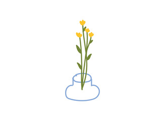 Illustration of an Colorfull Flower in Vase