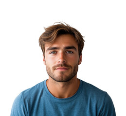 Obraz premium Portrait of a young man front view lifestyle isolated on transparent background png