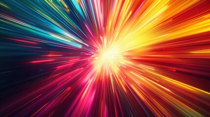 Obraz premium Colorful abstract light explosion in dynamic motion