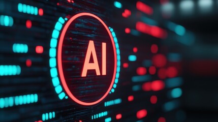 The use of modern technology and AI in business and the aviation industry. Intelligent security and monitoring systems in airports. The word "AI" and an airport.