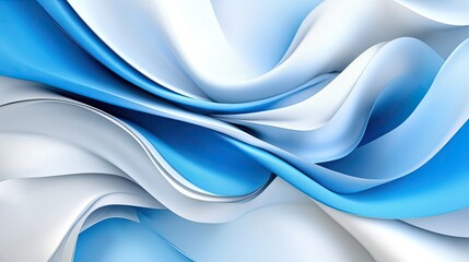 A luxurious blue and white 3D gradient background with soft shadowed folds and depth effects.