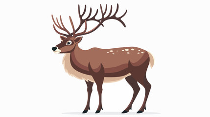 Obraz premium Elegant Reindeer Icon on White Background - Vector Illustration for Winter Holiday Designs
