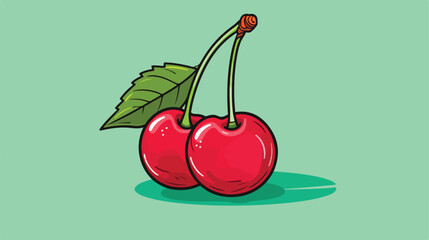 Cherry Fruit Vector Illustration in Detailed One Line Sketch Style for Creative Designs