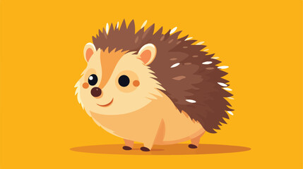 Adorable Tiny Hedgehog: Isolated Cute Small Wild Animal in Colorful Setting