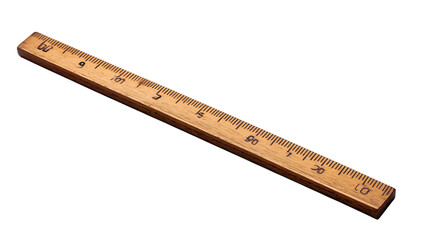 Wooden ruler isolated on black background
