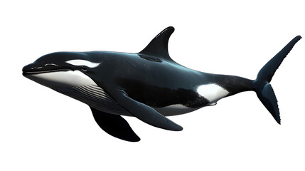 Obraz premium False killer whale swimming with a pod, sleek and powerful ocean predator