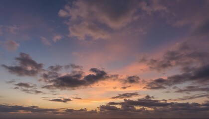 Dramatic Sky at Dusk with Colorful Clouds and Golden Light