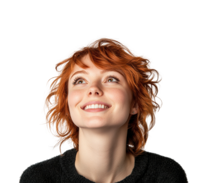 Joyful portrait of smiling woman indoors isolated on transparent background png
