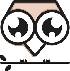 Brown owl logo with modern and minimalist design with creativity, energy, and warmth. Suitable for branding, business education, technology, or branding