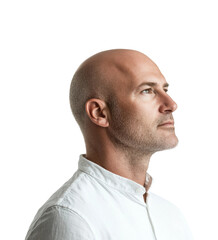 Fototapeta premium Profile portrait of a man isolated on transparent background png