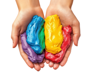 Creative color play with clay home imagination isolated on transparent background png