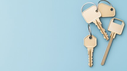 Close-up of a bunch of keys with different shapes and sizes on a rustic wooden surface for security and utility themes