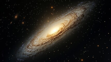 Fototapeta premium A spiral galaxy viewed from above with stars dotting the vast space around it