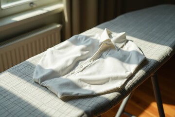 A White Shirt Laying on Top of an Ironing Board - Generative AI
