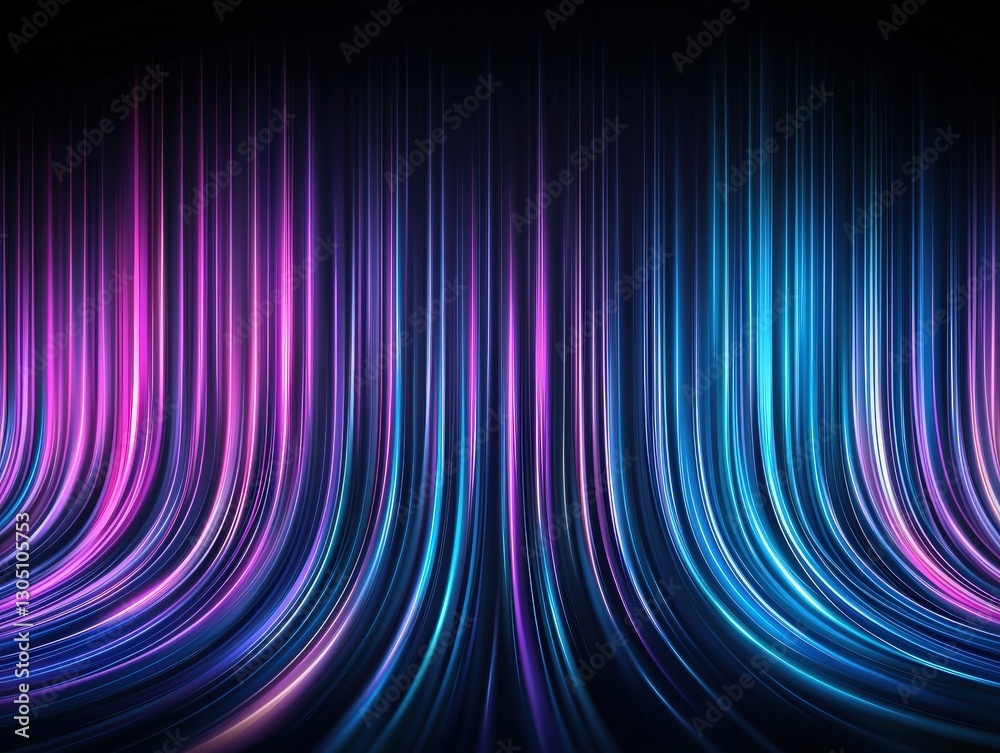 Poster dark background with colorful lines creating a striking visual contrast, perfect for modern art and 