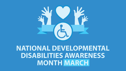 National Developmental Disabilities Awareness Month march web banner design illustration 