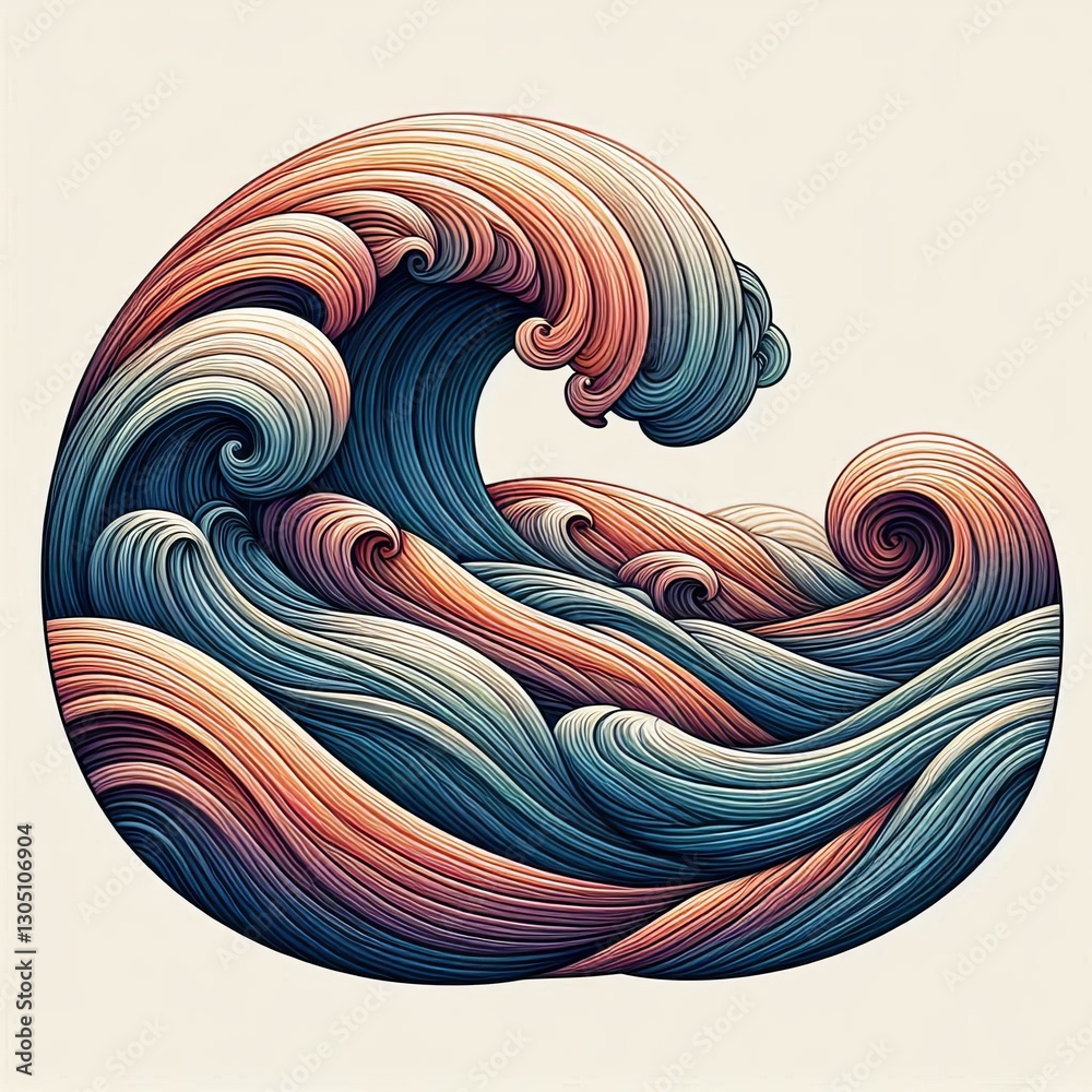 Canvas Prints waves with subtle color variations very slight shifts in hue alo