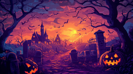 Vector illustration of cute cartoon in Halloween festival.