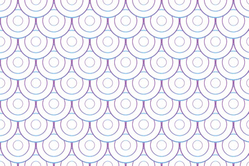 Seamless geometric pattern with repeating semicircles in blue and purple lines. Modern, elegant, and perfect for backgrounds, textiles, wallpapers, and branding.