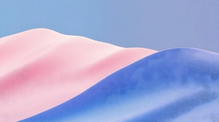 Obraz premium Smooth and colorful abstract landscape with rolling pink and blue hills