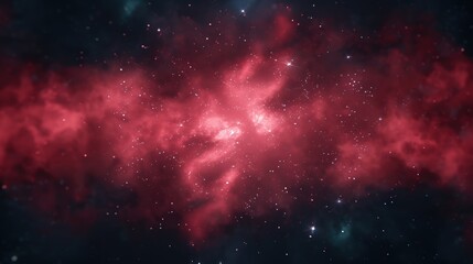 Fototapeta premium Vibrant cosmic nebula with swirling pink hues