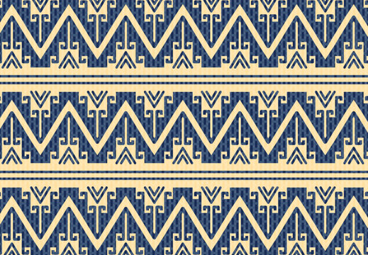 Fondo textil mexicano con greca azul sobre color beige, Oaxaca