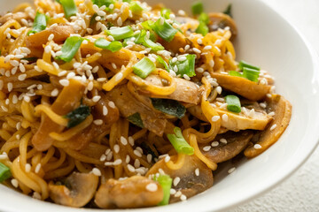 ramen in traditional bowl close up