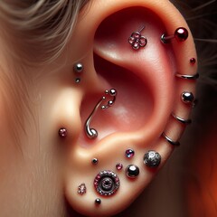 The ear is one of the most common areas for piercings with a wid
