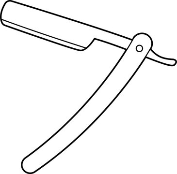 black and white straight razor clip art preview