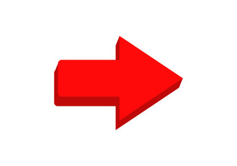 Bold and clear red arrow pointing right, ideal for directing attention or guiding users.