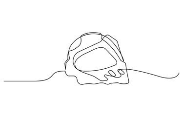 Continuous one line drawing of an tape measure, one line concept hand drawn graphic design vector illustration of building construction tools.