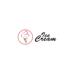 Obraz premium Creative ice cream logo design with unique concept premium vector