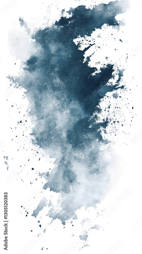 Poster Abstract design created with blue watercolor splash, ideal for backgrounds and creative projects on transparent background