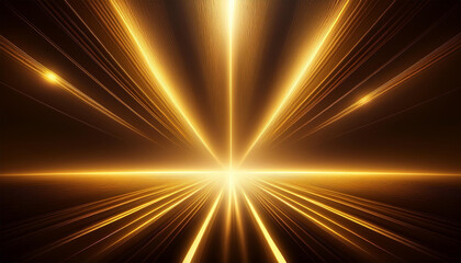 Obraz premium soft glowing golden light beams shining down from above casting warm rays against a deep dark background