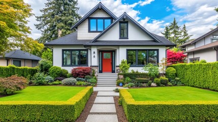 Suburban Home with Pristine Landscaping