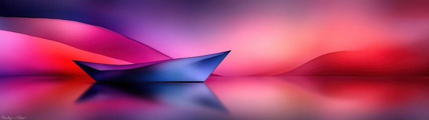 Serene Abstract Seascape with Calm Water and Colorful Waves at Dusk