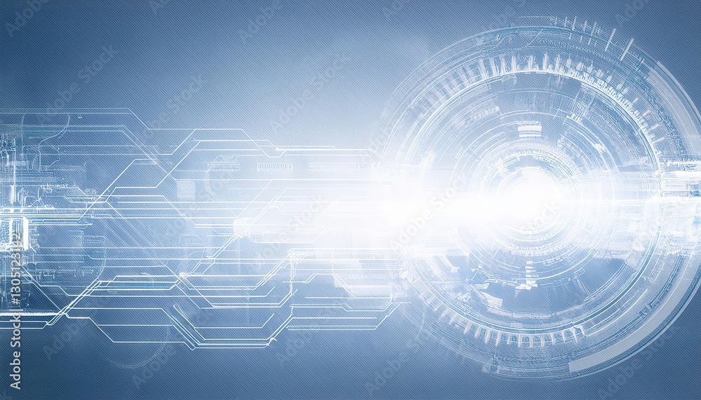 Poster futuristic digital interface with glowing circular hud element, high-tech abstract background for sci-fi, cybersecurity, ai

