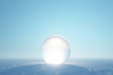 radiant frosted glass sphere glowing in a pale blue field with Dynamic Design in radiant frosted glass sphere glowingpale blue field -  Abstract Design Art