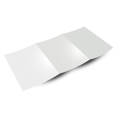 A blank, folded brochure or pamphlet, suitable for printing information or promotional content.