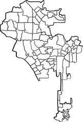 freehand drawing of Los Angeles city map.