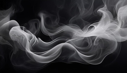 abstract grey smoke texture on black background illustration