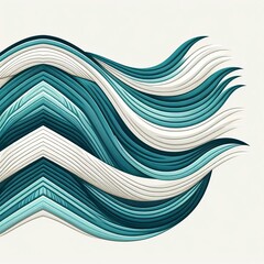 Teal chevrons flowing gracefully into white spaces