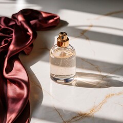 perfume clear glass with white light